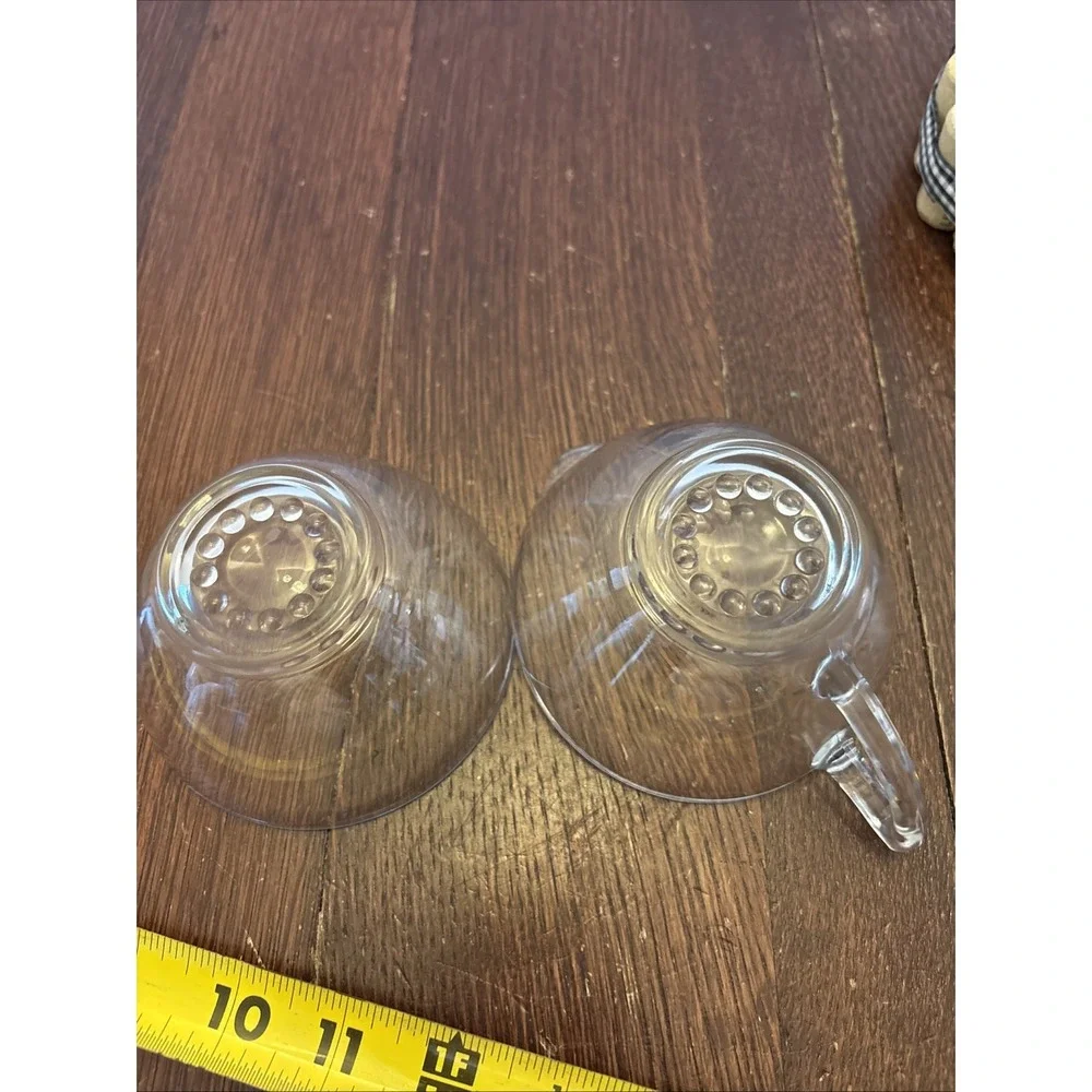 Hazel Atlas Glass HOBNAIL Clear Sugar & Creamer‎ Mid-Century Glassware